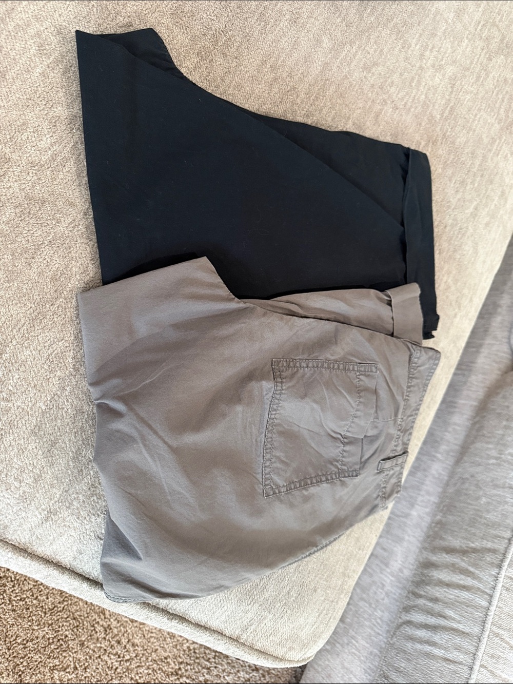 Loft Size 6 Original cropped, cuffed pants. Black & Olive green. Like new